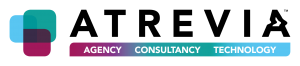Logo von ATREVIA mit den Begriffen "Agency", "Consultancy" und "Technology" in verschiedenen Farben.